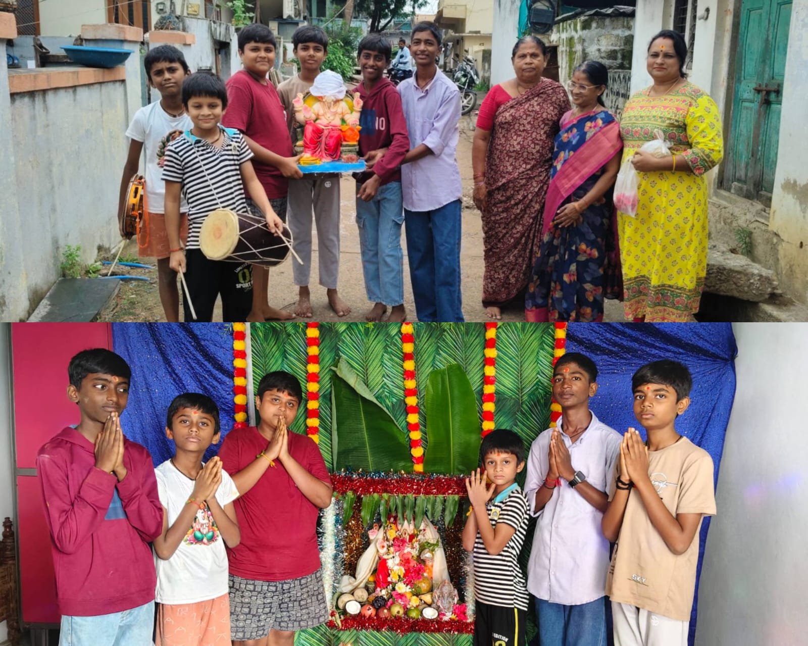 చిన్నారుల ఆధ్వర్యంలో ఘనంగా గణపతి నవరాత్రి ఉత్సవాలు