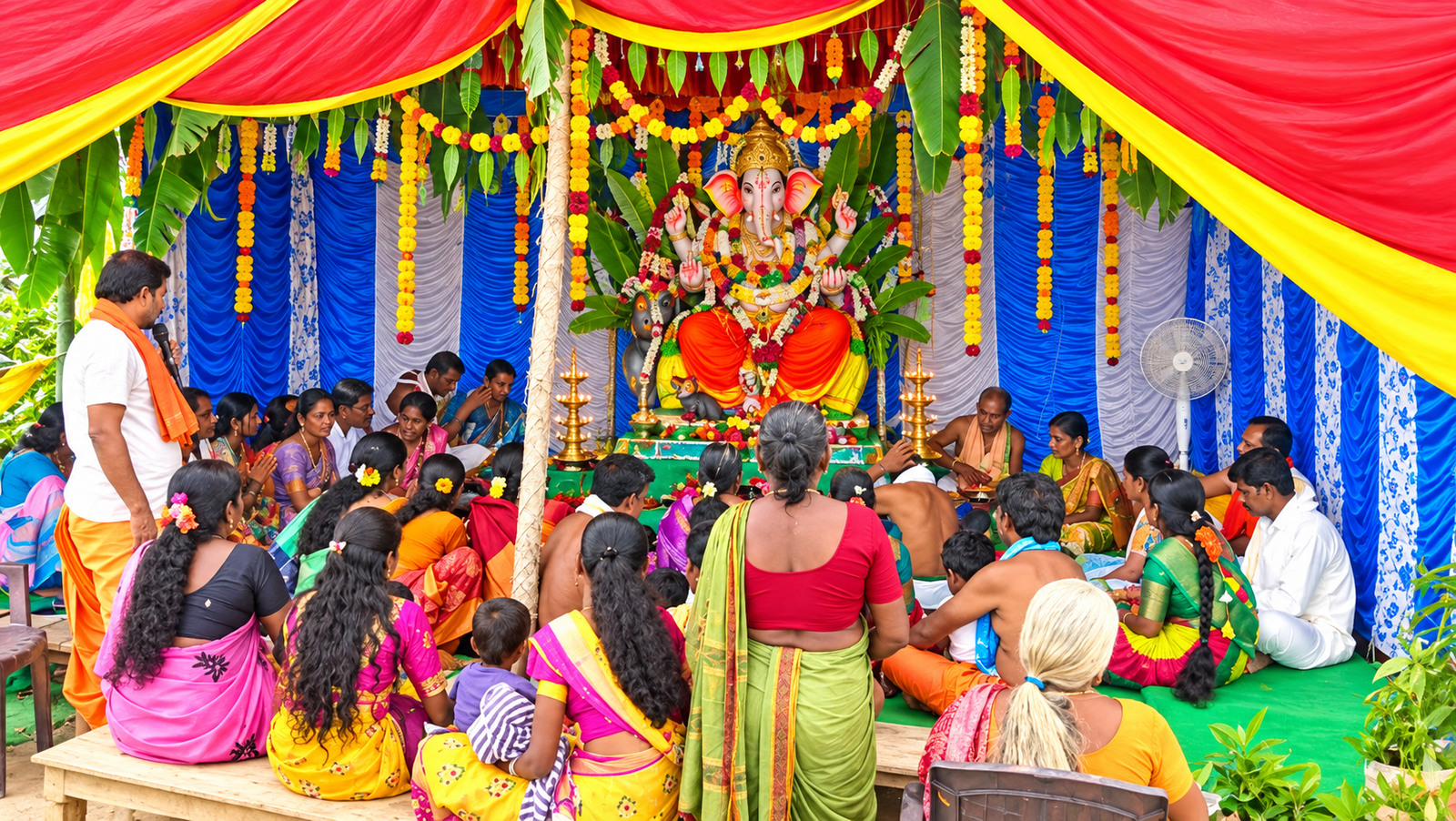 కుంకుమపూజలో మహిళల సందడి భక్తిశ్రద్ధలతో  పూజలో పాల్గొన్న 30 మంది మహిళలు 